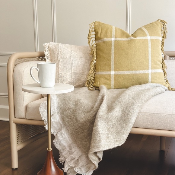 NWT Slub Flannel Plaid 18" Pillow - Picture 3 of 3